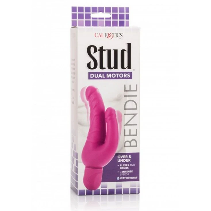 CalExotics Vibro Double Pénétration Bendie Stud Pink 4 CalExotics Vibro Double Pénétration Bendie Stud Pink – Image 2