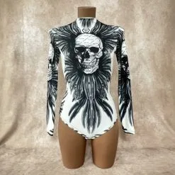 Body à Strass Et Motifs Tête De Mort
