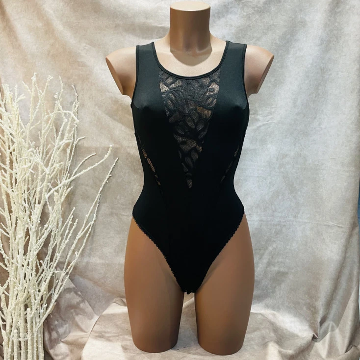 Body String Sans Manche Décolleté En Dentelle Flocké – OutX 3 Body String Sans Manche Décolleté En Dentelle Flocké – OutX