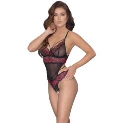 Cottelli Collection Body String Ouvert Dentelle Rouge Et Noire – Cottelli -Sextoys boutique body string ouvert dentelle rouge et noire cottelli 2