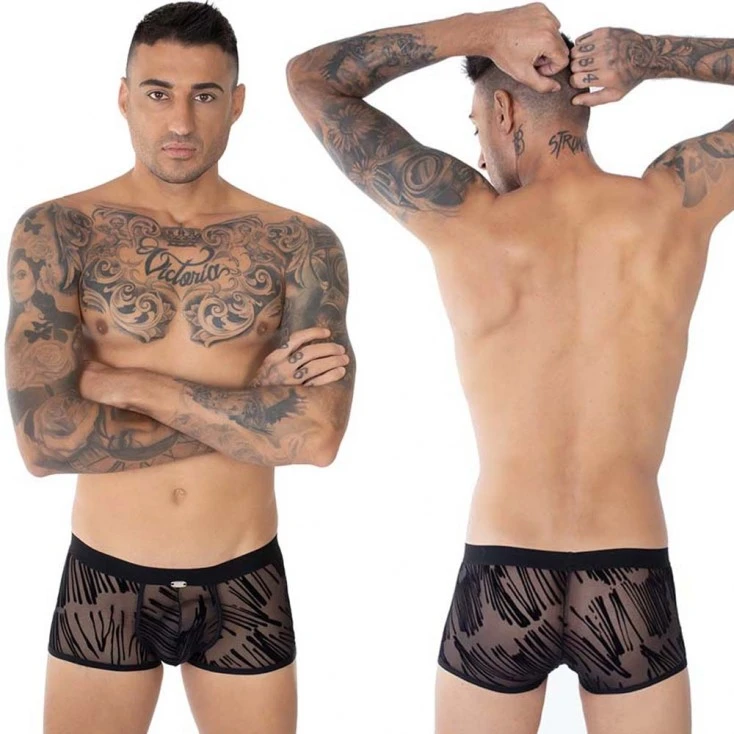 Boxer Push-Up Tulle Et Flockage Velours Noir – Eros Veneziani 3 Boxer Push-Up Tulle Et Flockage Velours Noir – Eros Veneziani