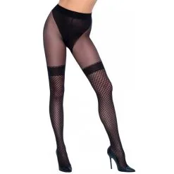 Cottelli Collection Collants Ouverts Sur Les Fesses Motifs Bas Résilles - Cottelli