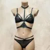 Collection Exclusive Paradise Boutik Ensemble 3 Pièces Soutien-gorge, Harnais & String Assorti -Sextoys boutique ensemble 3 pieces soutien gorge harnais string assorti