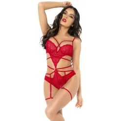 Nuisette Convertible En Body String Avec Jarretières - Mapalé Lingerie -Sextoys boutique ensemble amovible babydoll et body avec jarretieres mapale lingerie 2