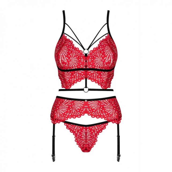 Obsessive Ensemble Soutien-Gorge, Porte-Jarretelles Et String Rouges Assortis - Obssessive 7 Obsessive Ensemble Soutien-Gorge, Porte-Jarretelles Et String Rouges Assortis - Obssessive – Image 5