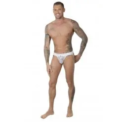 Jockstrap Blanc à Rayures Transparentes - Eros Veneziani -Sextoys boutique jockstrap blanc a rayures transparentes eros veneziani 2