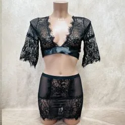 Jupe Dentelle à Cils & Noeud - Eros Veneziani -Sextoys boutique jupe dentelle a cils noeud eros veneziani 2