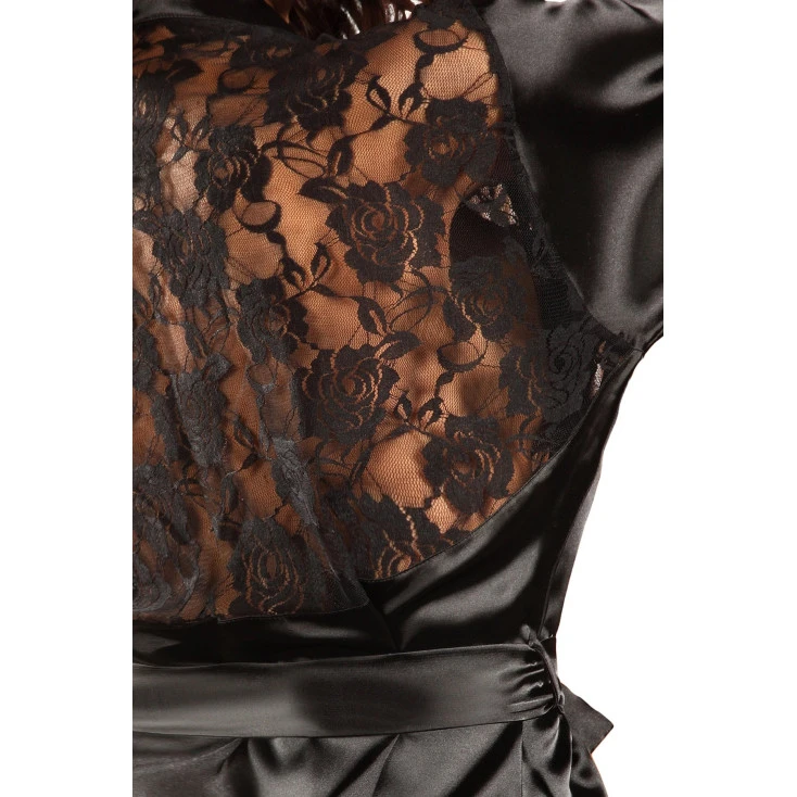 Kimono Dentelle Et Satin ‘Prilance’ – Beauty Night 5 Kimono Dentelle Et Satin ‘Prilance’ – Beauty Night – Image 3