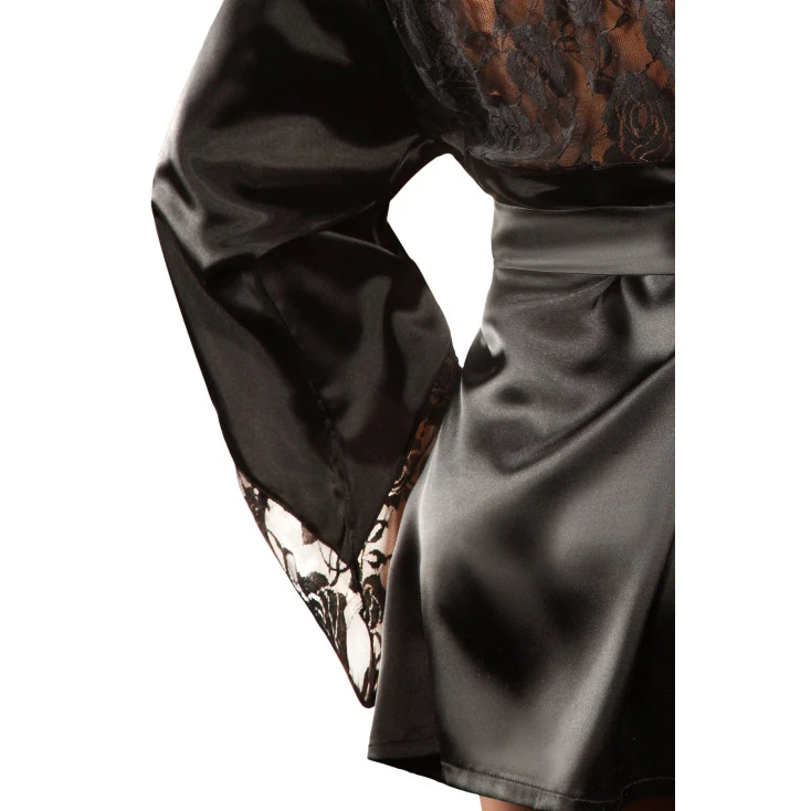 Kimono Dentelle Et Satin ‘Prilance’ – Beauty Night 6 Kimono Dentelle Et Satin ‘Prilance’ – Beauty Night – Image 4