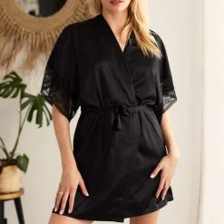 Kimono Noir ‘Rêve’ – Valege Lingerie