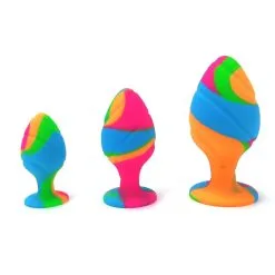 Kit Plug Anal Ventousé Multicolore ‘Plug Me 2’