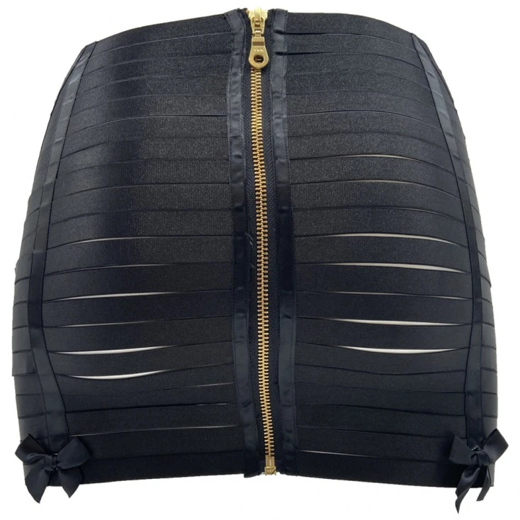 Collection Exclusive Paradise Boutik Mini-Jupe Moulante Noire En Brides Élastiques 4 Collection Exclusive Paradise Boutik Mini-Jupe Moulante Noire En Brides Élastiques – Image 2