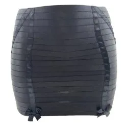 Collection Exclusive Paradise Boutik Mini-Jupe Moulante Noire En Brides Élastiques