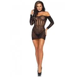 Mini Robe Dentelle Manches Longues Et Attache Cou - Leg Avenue 7 Mini Robe Dentelle Manches Longues Et Attache Cou - Leg Avenue -Sextoys boutique mini robe dentelle manches longues et attache cou leg avenue 2