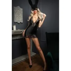 Mini Robe Dos Nu En Wetlook ‘Boudoir Stories’ – Noir Handmade -Sextoys boutique mini robe dos nu en wetlook boudoir stories noir handmade 2