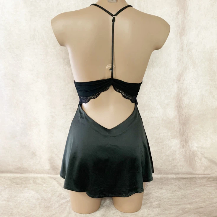 Nuisette Dos Nu En Dentelle Et Satin 4 Nuisette Dos Nu En Dentelle Et Satin – Image 2