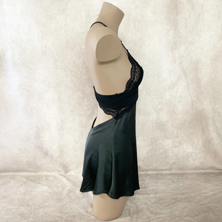 Nuisette Dos Nu En Dentelle Et Satin 5 Nuisette Dos Nu En Dentelle Et Satin – Image 3