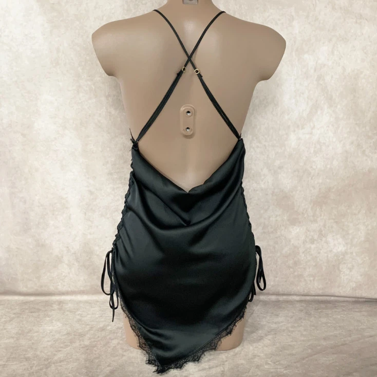 Nuisette Dos Nu En Satin Et Dentelle à Cils 4 Nuisette Dos Nu En Satin Et Dentelle à Cils – Image 2