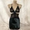 Nuisette En Satin Et Dentelle Ajourée -Sextoys boutique nuisette en satin et dentelle ajouree