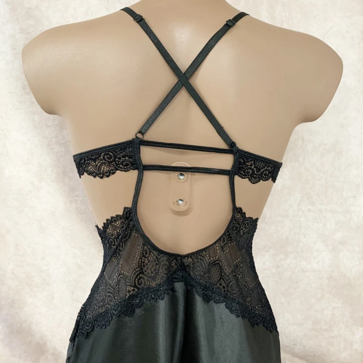 Nuisette En Satin Et Dentelle Ajourée 8 Nuisette En Satin Et Dentelle Ajourée – Image 6