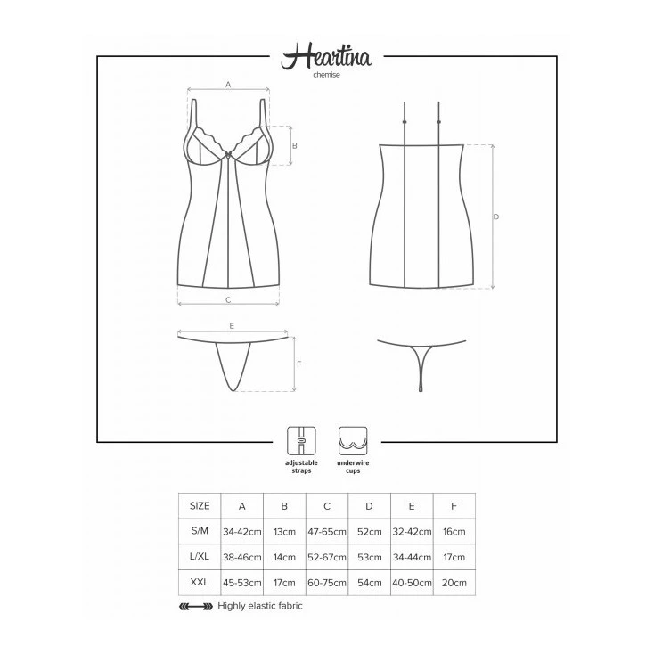 Nuisette Rouge à Armatures Et String 'Heartina‘ – Obsessive 7 Nuisette Rouge à Armatures Et String 'Heartina‘ – Obsessive – Image 5