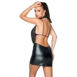Robe Courte Décolletée Avec Harnais – Noir Handmade 7 Robe Courte Décolletée Avec Harnais – Noir Handmade -Sextoys boutique robe 5