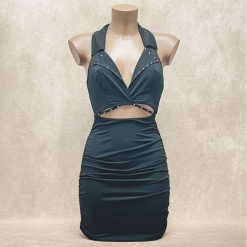 Robe Courte Avec Col à Revers Et Strass - OutX