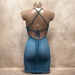 Sextoys boutique -Sextoys boutique robe dos nu turquoise outx 1