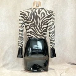 Sextoys boutique -Sextoys boutique robe en vinyle et tulle imprime tigre outx 1