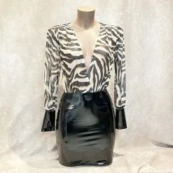 Robe En Vinyle Et Tulle Imprimé Tigré – OutX