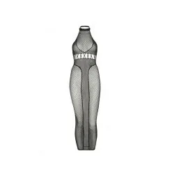 Robe Longue Résille Et Col Halter - Leg Avenue -Sextoys boutique robe longue resille col halter leg avenue 3