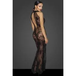Robe Longue Velours Flocké Sur Tulle & Fente – Noir Handmade 8 Robe Longue Velours Flocké Sur Tulle & Fente – Noir Handmade -Sextoys boutique robe longue velours flocke sur tulle fente noir handmade 1
