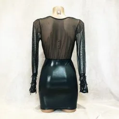 Robe Manches Longues Et Décolleté En Tulle - OutX -Sextoys boutique robe manches longues et decollete en tulle outx 1