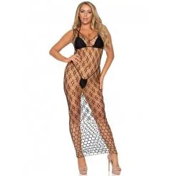 Sextoys boutique -Sextoys boutique robe maxi resille large hexagonale leg avenue 1