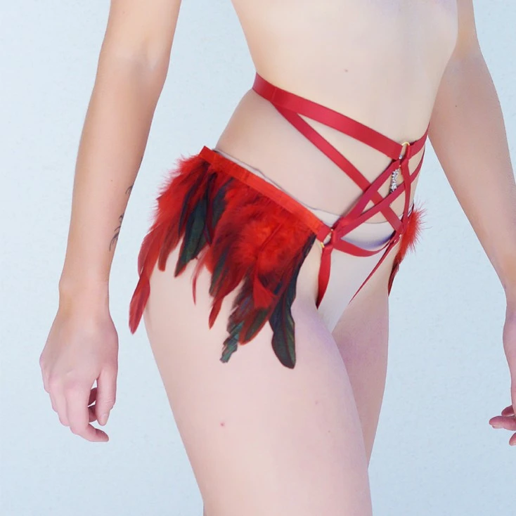 Collection Exclusive Paradise Boutik String Ouvert à Élastiques Et Plumes 7 Collection Exclusive Paradise Boutik String Ouvert à Élastiques Et Plumes – Image 5
