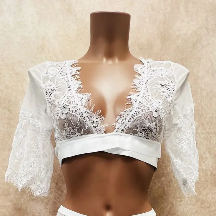 Top Dentelle à Cils à Nouer - Eros Veneziani 3 Top Dentelle à Cils à Nouer - Eros Veneziani