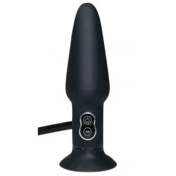 TrueBlack, Plug Anal Silicone Gonflable Vibrant à Ventouse -Sextoys boutique trueblack plug anal silicone gonflable vibrant a ventouse 1