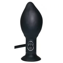 TrueBlack, Plug Anal Silicone Gonflable Vibrant à Ventouse -Sextoys boutique trueblack plug anal silicone gonflable vibrant a ventouse 2